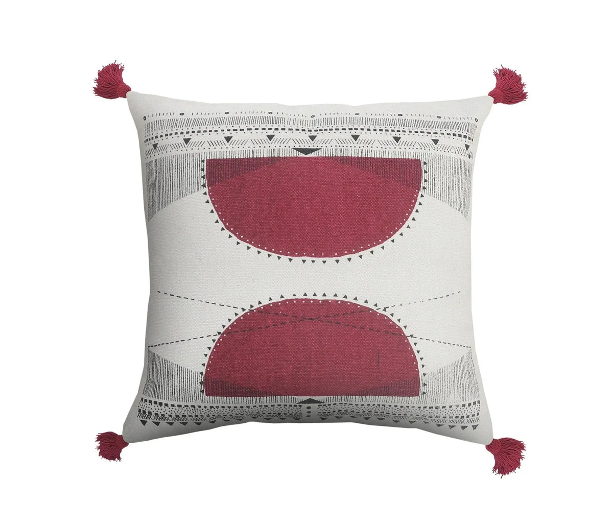 Reflective Sun Geometric Lr07574 Black/Red Pillow