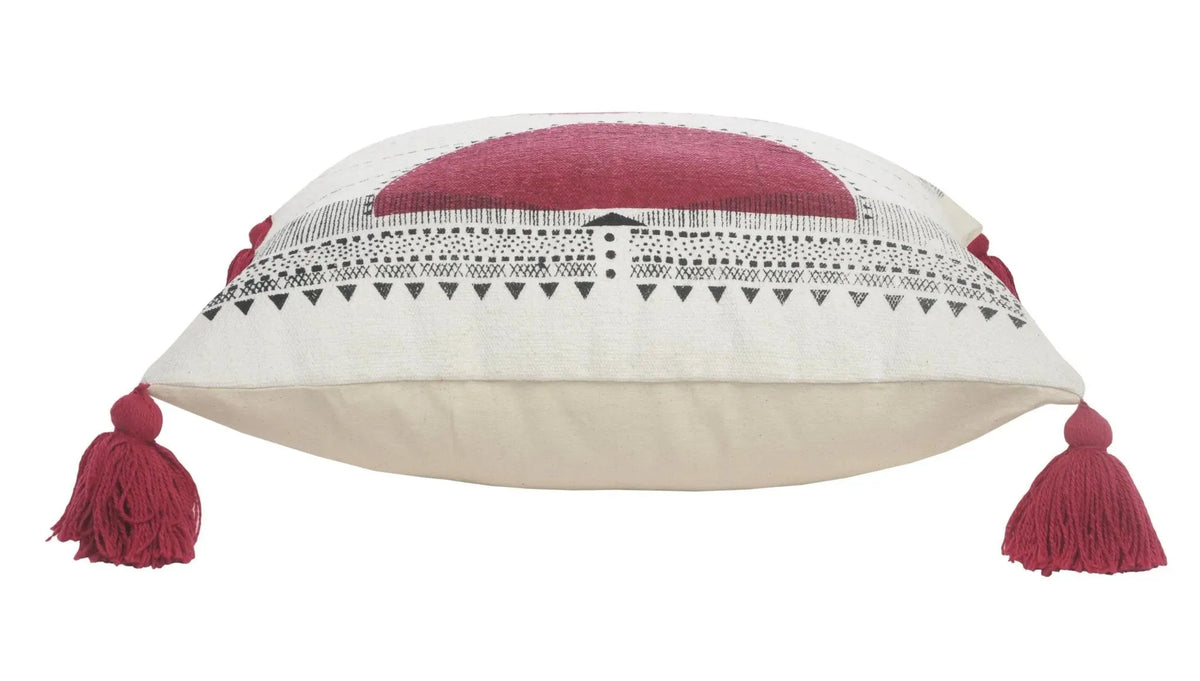 Reflective Sun Geometric Lr07574 Black/Red Pillow