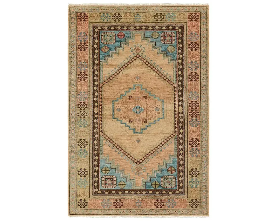 Reza REZ02 Beige/Blue Rug