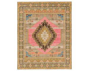 Reza REZ03 Gold/Pink Rug