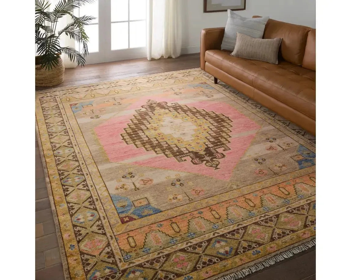 Reza REZ03 Gold/Pink Rug