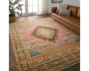Reza REZ03 Gold/Pink Rug