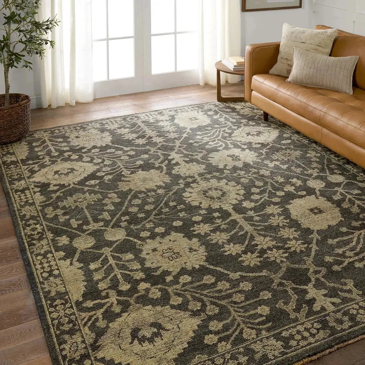Rhapsody RHA14 Dark Grey/Khaki Rug