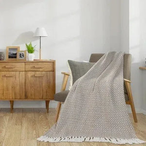 Rhombus 80180BEW Beige/White Throw Blanket