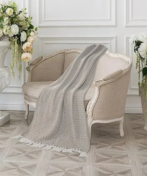 Rhombus 80180BEW Beige/White Throw Blanket