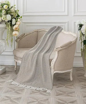 Rhombus 80180BEW Beige/White Throw Blanket