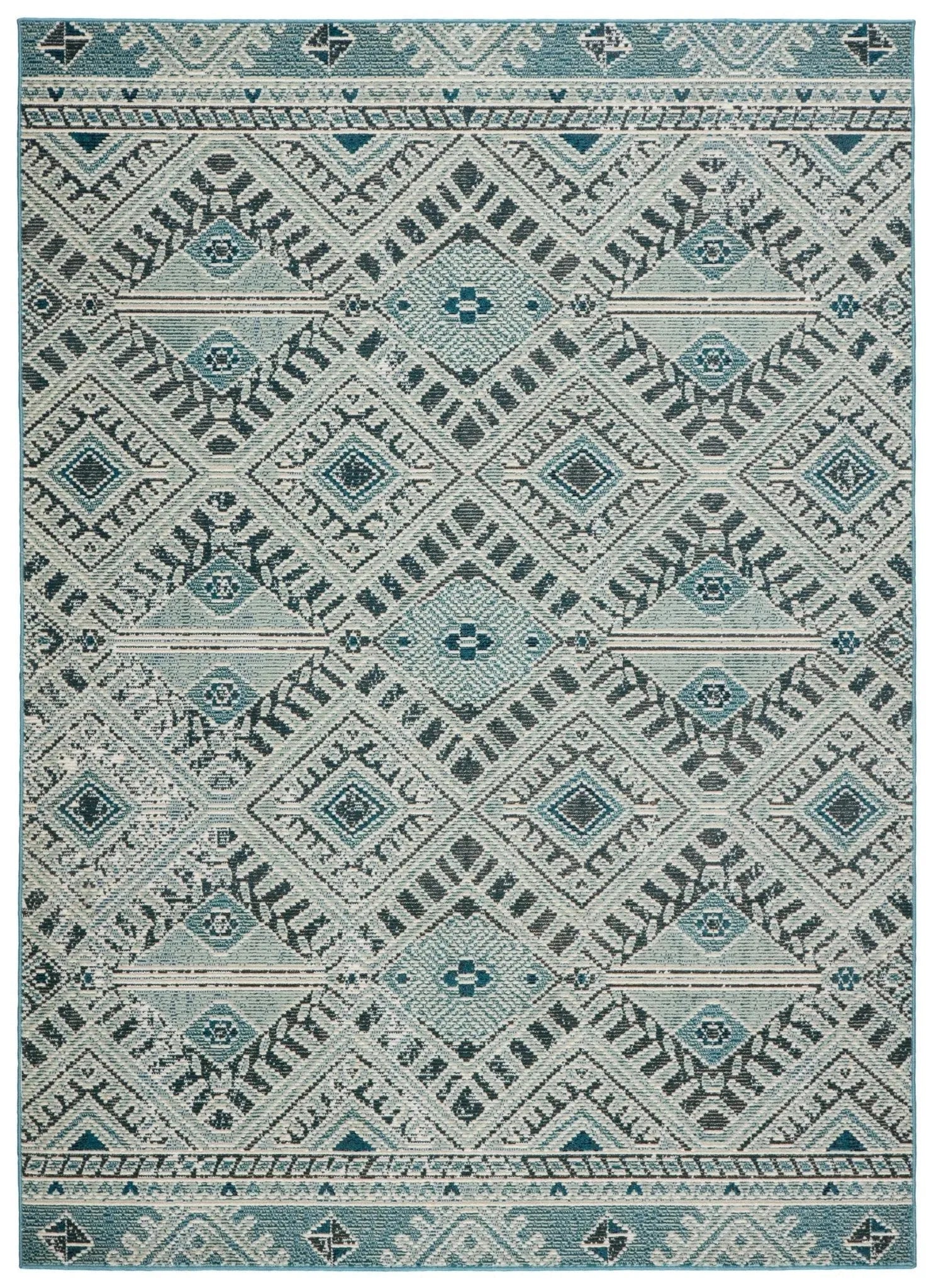 Rhythmik By Nikki Chu By Nikki Chu Rhn07 Sax Blue/White Rug