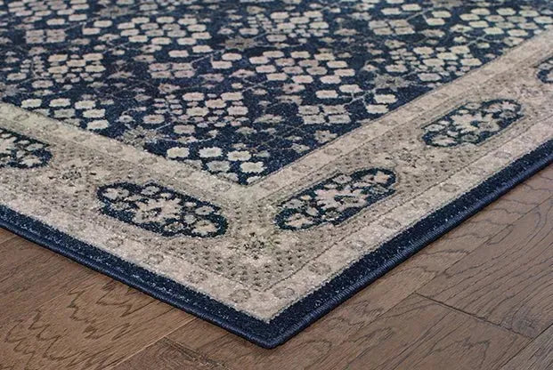 Richmond 119B Navy / Grey Rug