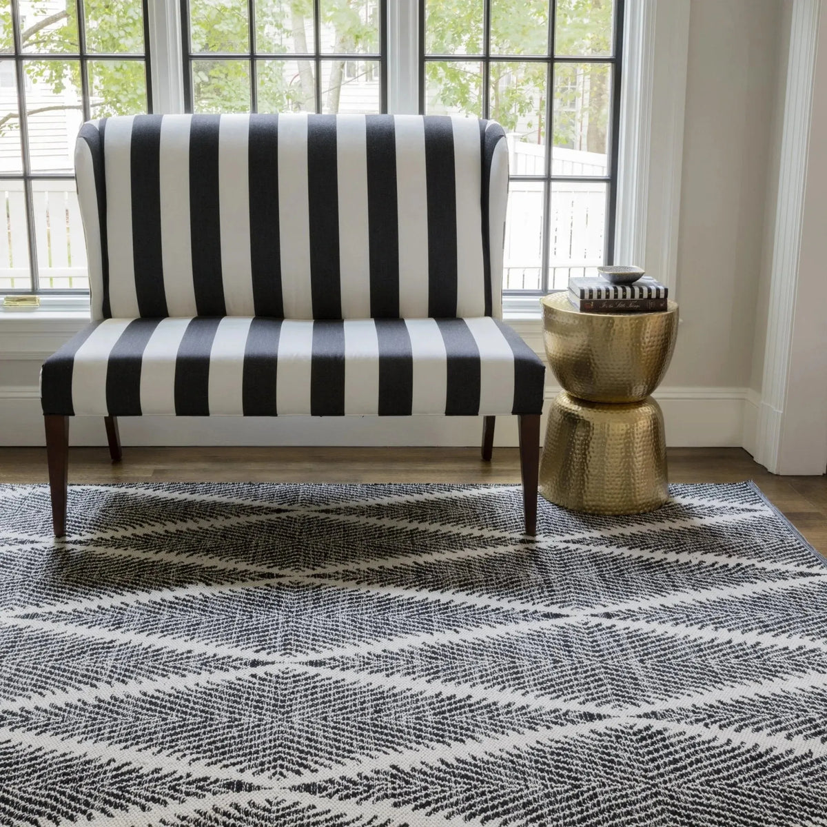River By Erin Gates Riv-1 Beacon Black Rug