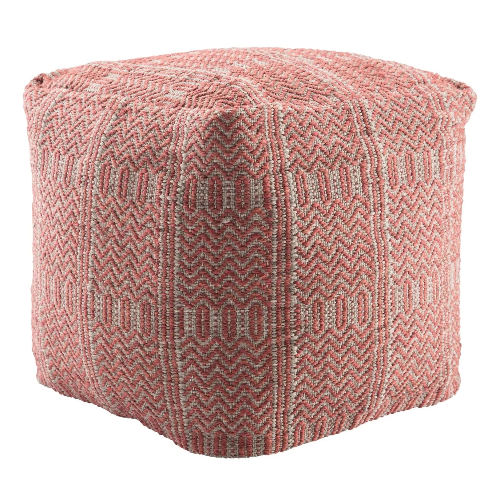 Roanoke Rnk03 Destrie Red/Light Gray Pouf