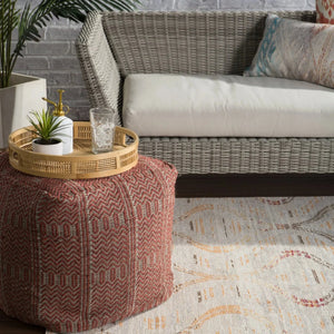 Roanoke Rnk03 Destrie Red/Light Gray Pouf