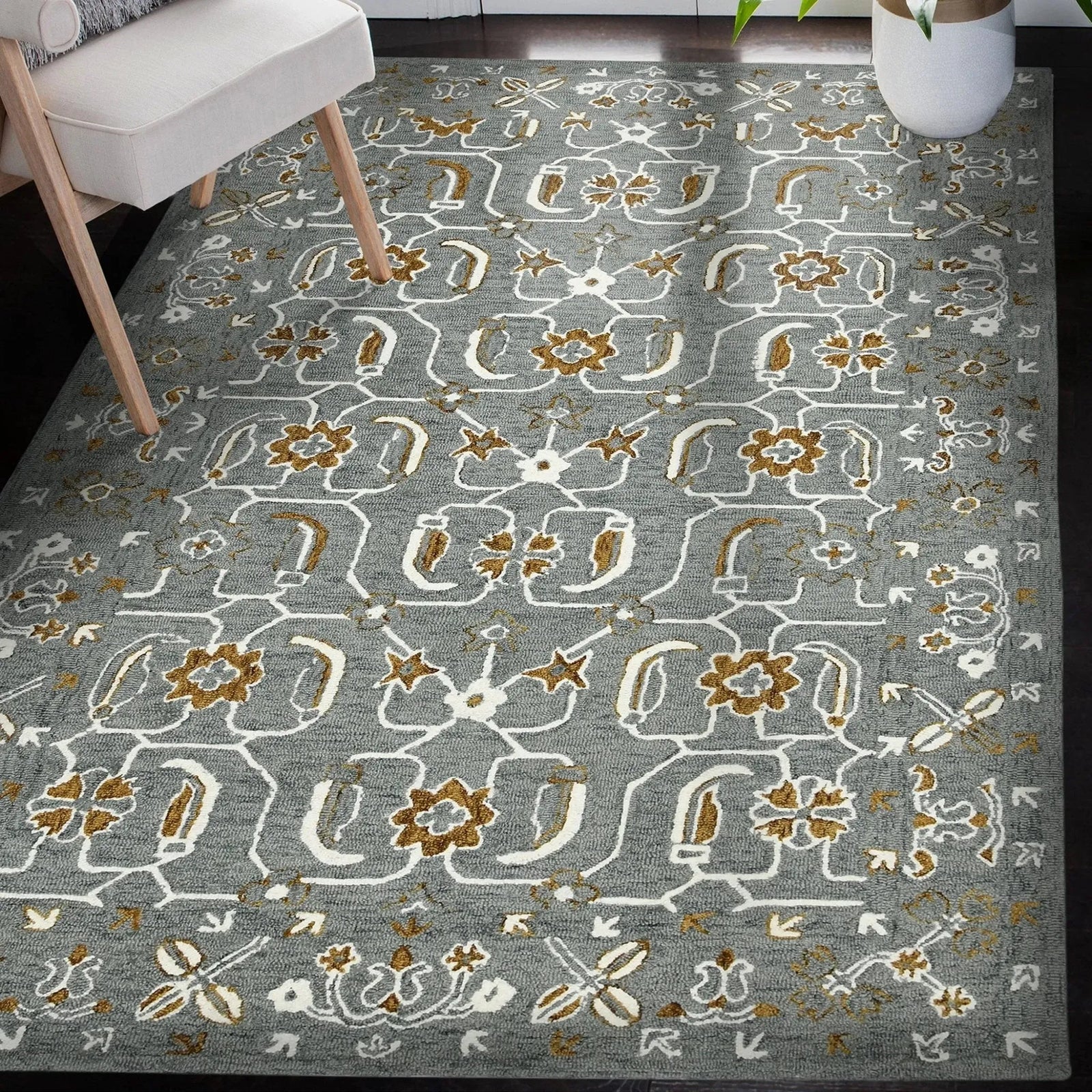Romania ROM-5 Grey/Orange Rug