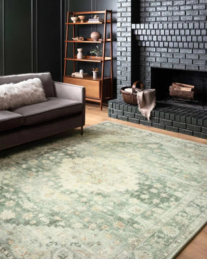 Rosette Ros-08 Teal/Ivory Rug
