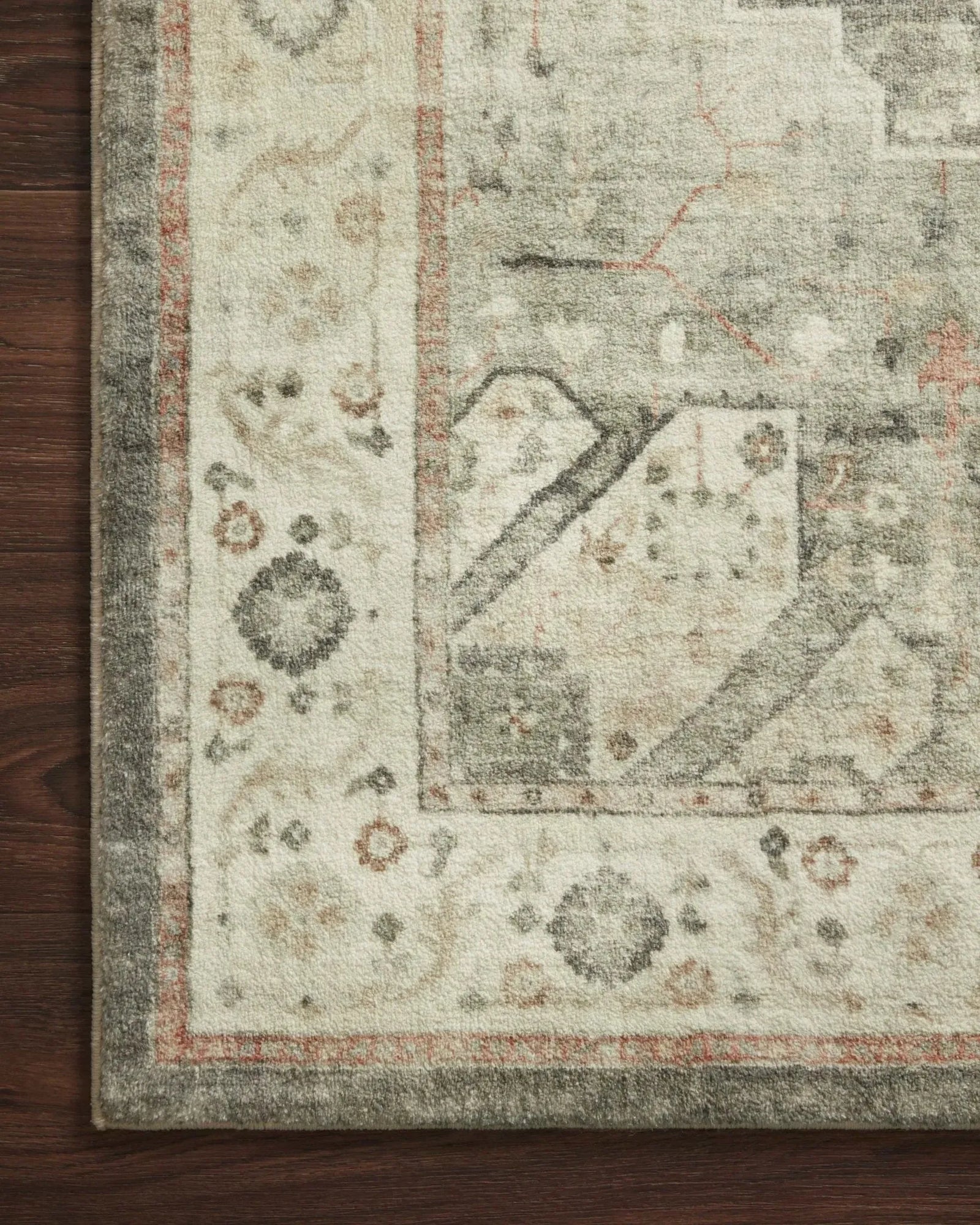 Rosette Ros-09 Slate/Ivory Rug