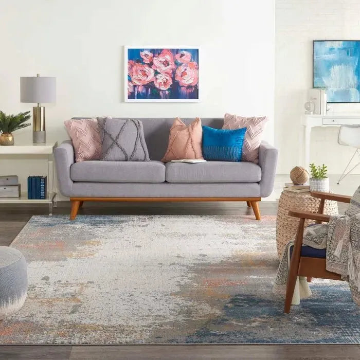 Rustic Textures RUS13 Grey/Blue Rug