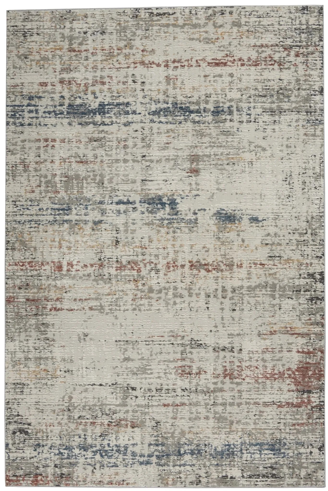 Rustic Textures RUS14 Light Grey Multi Rug