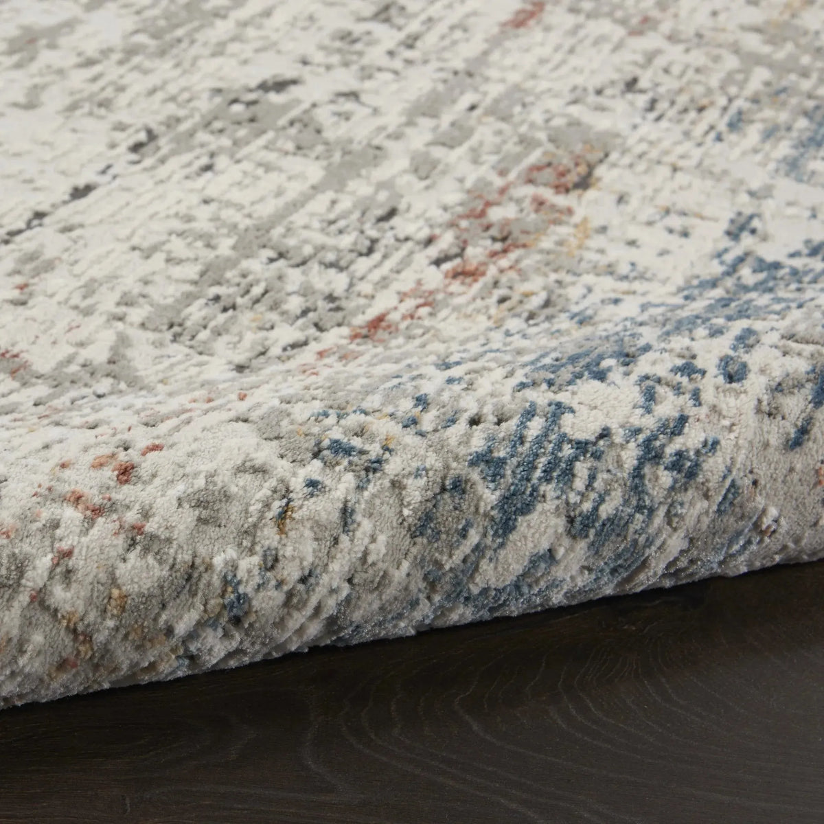 Rustic Textures RUS14 Light Grey Multi Rug
