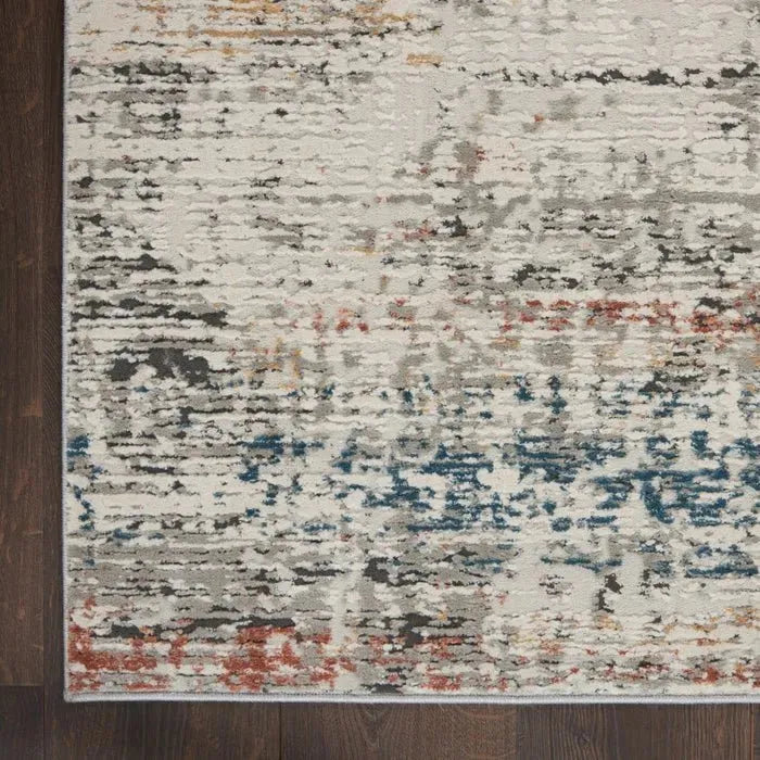 Rustic Textures RUS14 Light Grey Multi Rug
