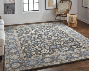 Rylan RYL8643F Taupe/Blue Rug