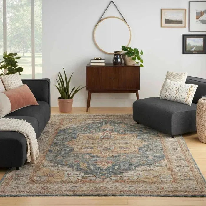 Sahar SHR06 Ivory/Blue Rug