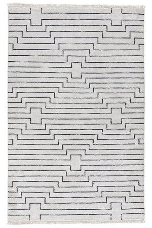 Satellite SAT02 Alloy White / Black Rug