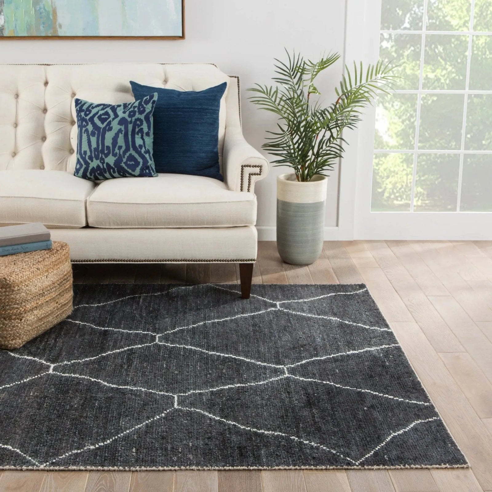 Satellite Sat05 Carmine Dark Gray/Blue Rug