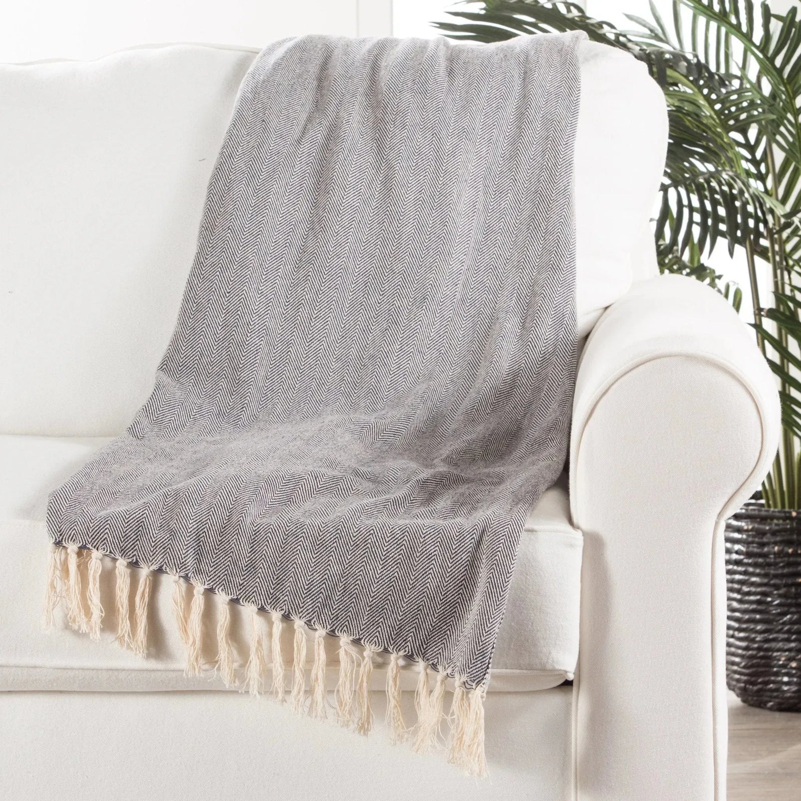 Seabreeze SEA01 Cannon Blue/Cream Throw Blanket