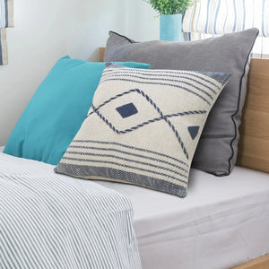 Seashore Lr07584 Blue/White Pillow