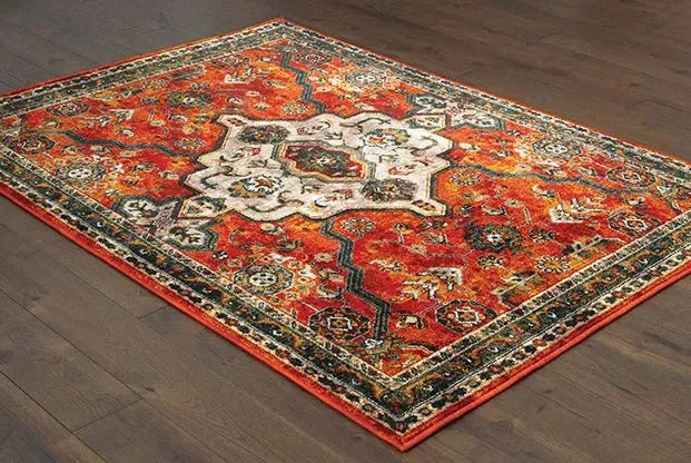 Sedona 9589A Orange Blue Rug