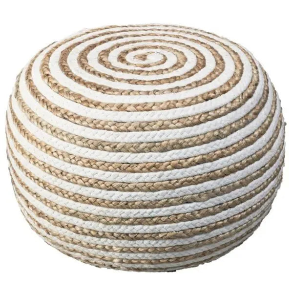 Serena 99703NTW Natural/White Pouf
