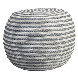 Serena 99704GYW Grey/White Pouf