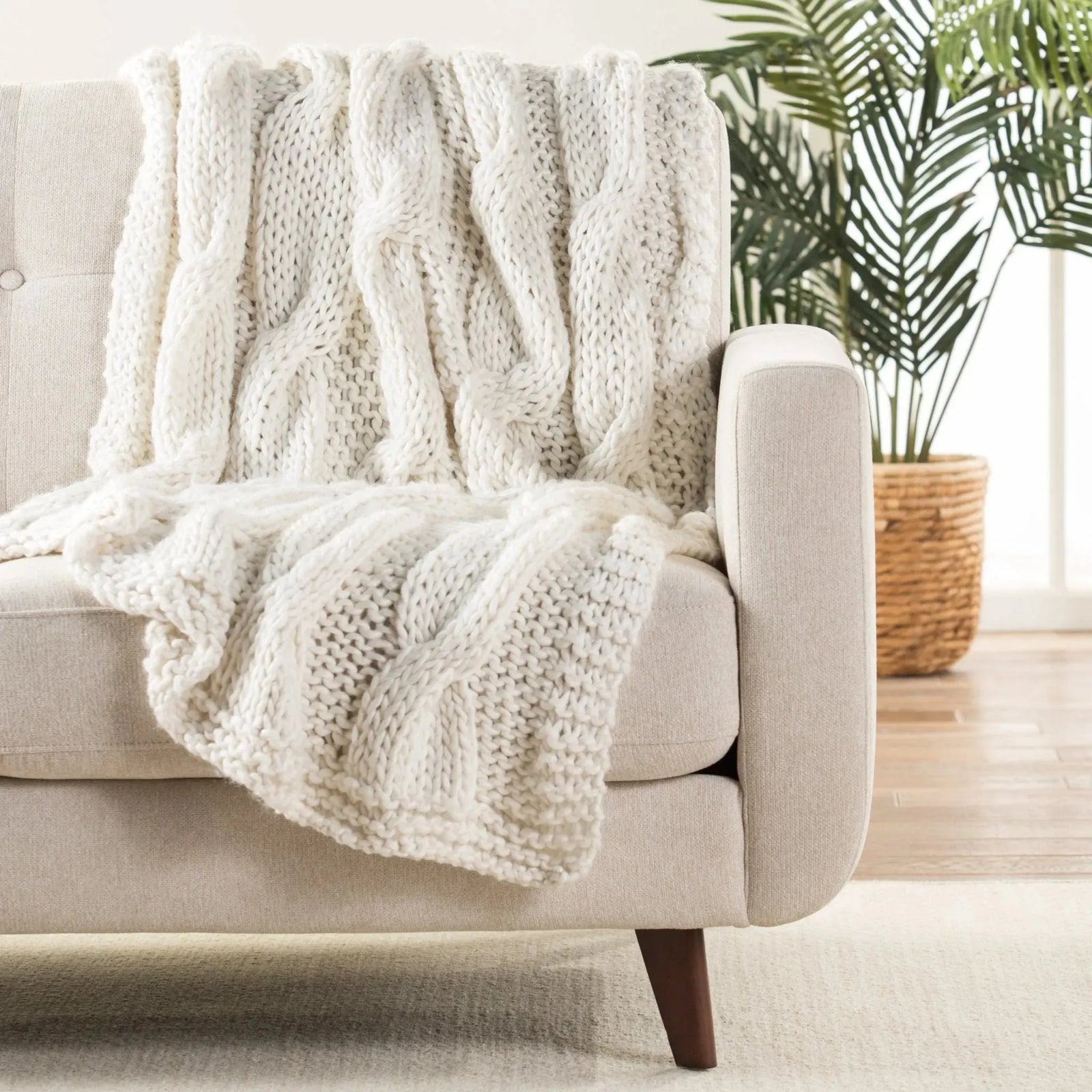 Serin SER07 Koen Ivory Throw Blanket