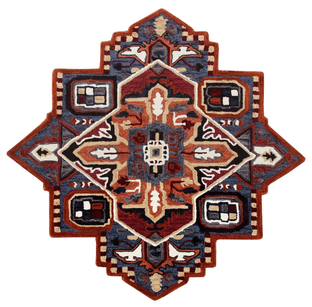Shapes Lr50924 Blue/Red/Orange/White Rug