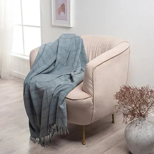 Silas 80312BIG Bluish Grey Throw Blanket