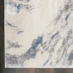 Silky Textures SLY03 Blue/Ivory/Grey Rug