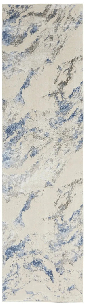 Silky Textures SLY03 Blue/Ivory/Grey Rug