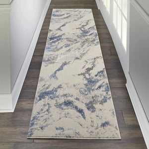 Silky Textures SLY03 Blue/Ivory/Grey Rug