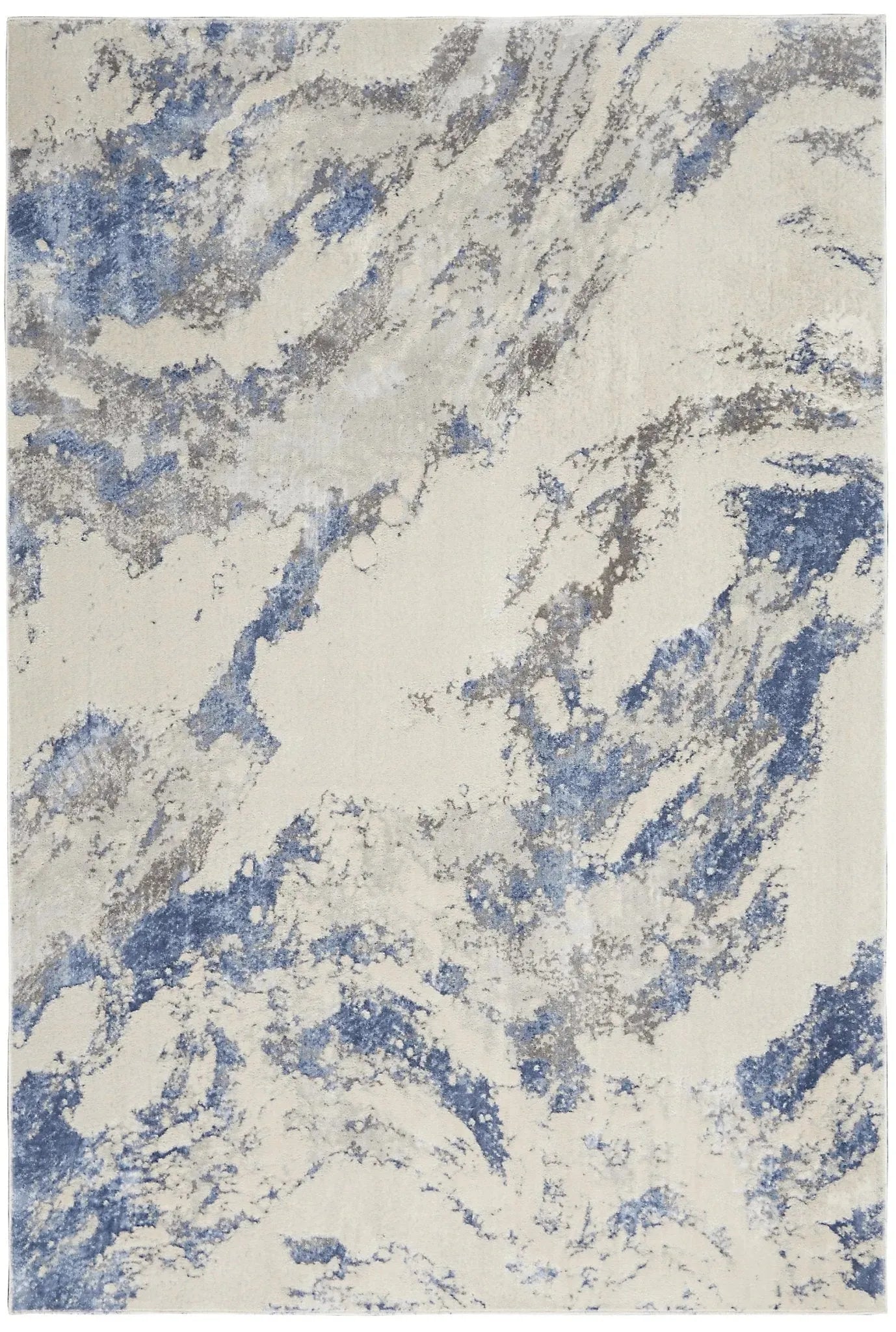 Silky Textures SLY03 Blue/Ivory/Grey Rug