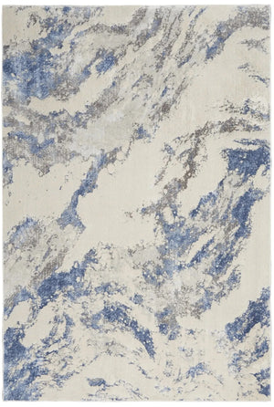 Silky Textures SLY03 Blue/Ivory/Grey Rug