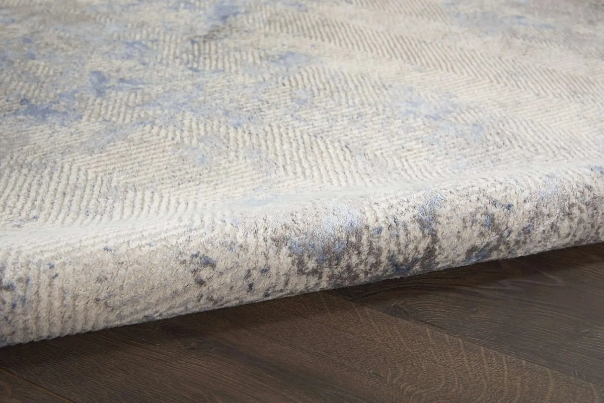 Silky Textures SLY04 Blue/Ivory/Grey Rug