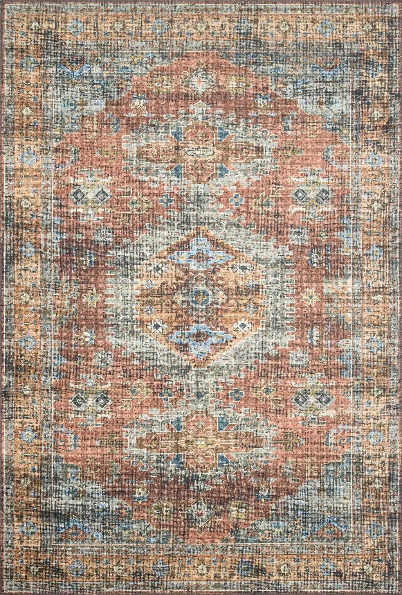 Skye SKY-07 Terracotta/Sky Rug