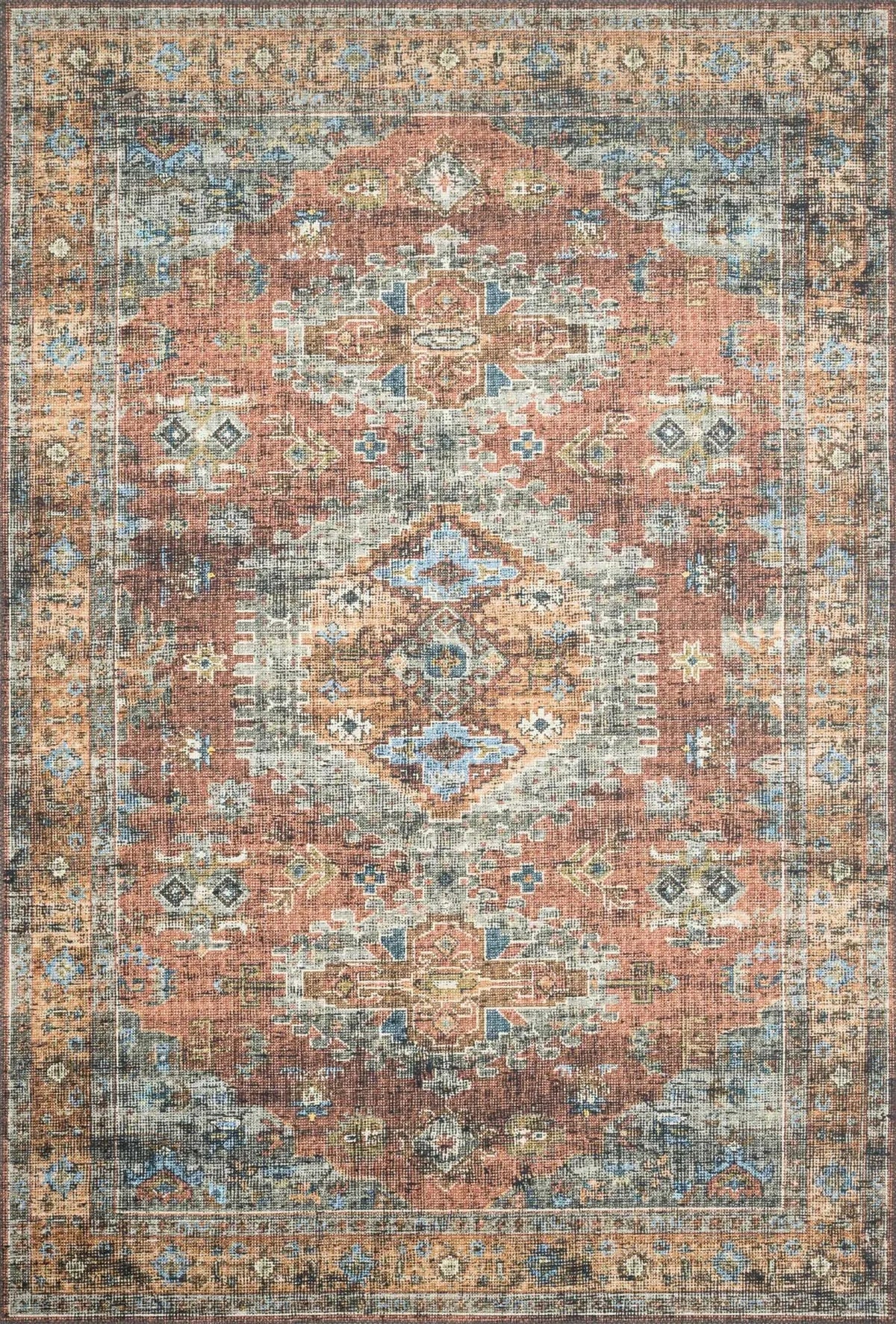 Skye SKY-07 Terracotta/Sky Rug
