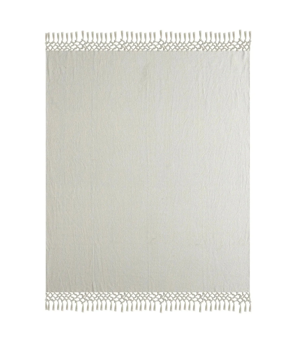 Slight Chevron Soft Gray with Fringe LR80184 Throw Blanket