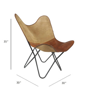 Slingback Butterfly Lr35006 Cream/Brown Accent Chair