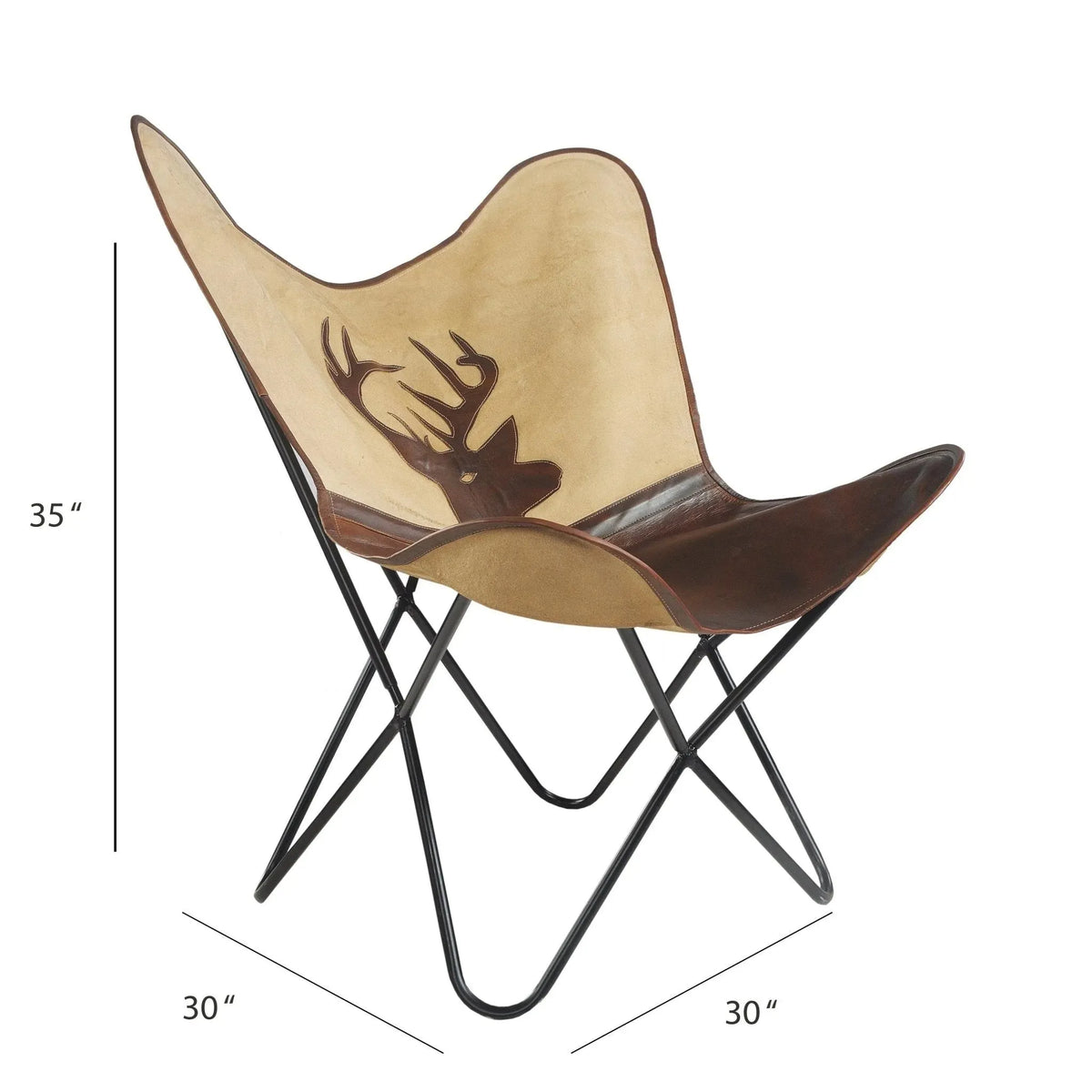 Slingback Butterfly Lr35008 Brown/Ivory Accent Chair