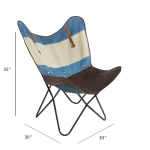Slingback Butterfly Lr35009 Blue/Brown Accent Chair