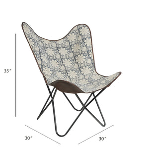 Slingback Butterfly Lr35010 Blue/Brown Accent Chair