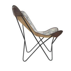 Slingback Butterfly Lr35010 Blue/Brown Accent Chair