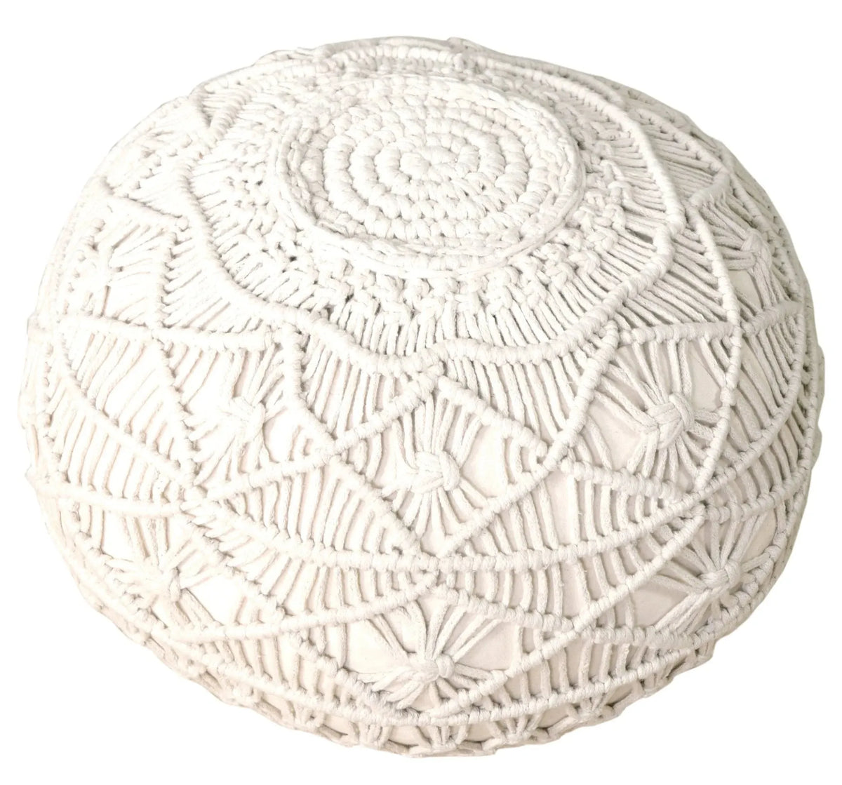 Snow White Macramé LR99707 Pouf