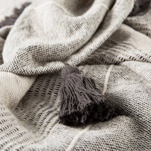 Sojourn SOJ01 Sur Gray/Ivory Throw Blanket